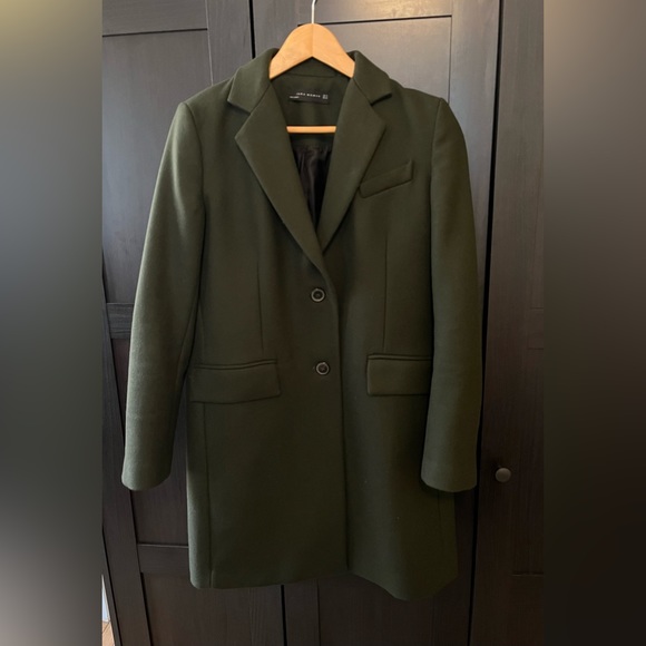 Zara green top coat - Picture 1 of 9